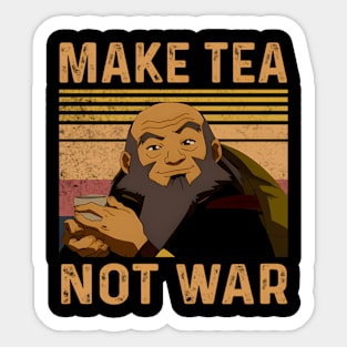 Make Tea Not War Peaceful Samurai Tea Drinker Sticker